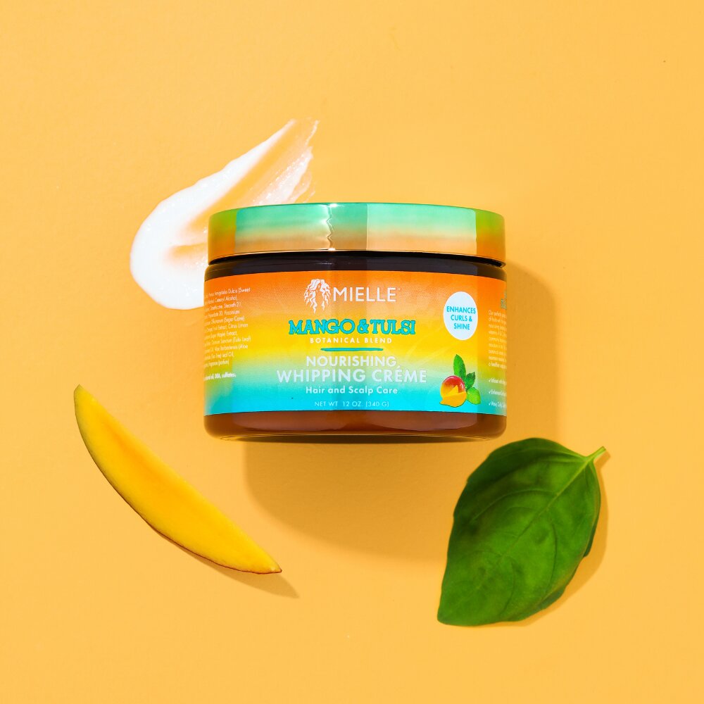 Mielle Organics natural hair products - Mango and Tulsi hair stylers Whipping Cream